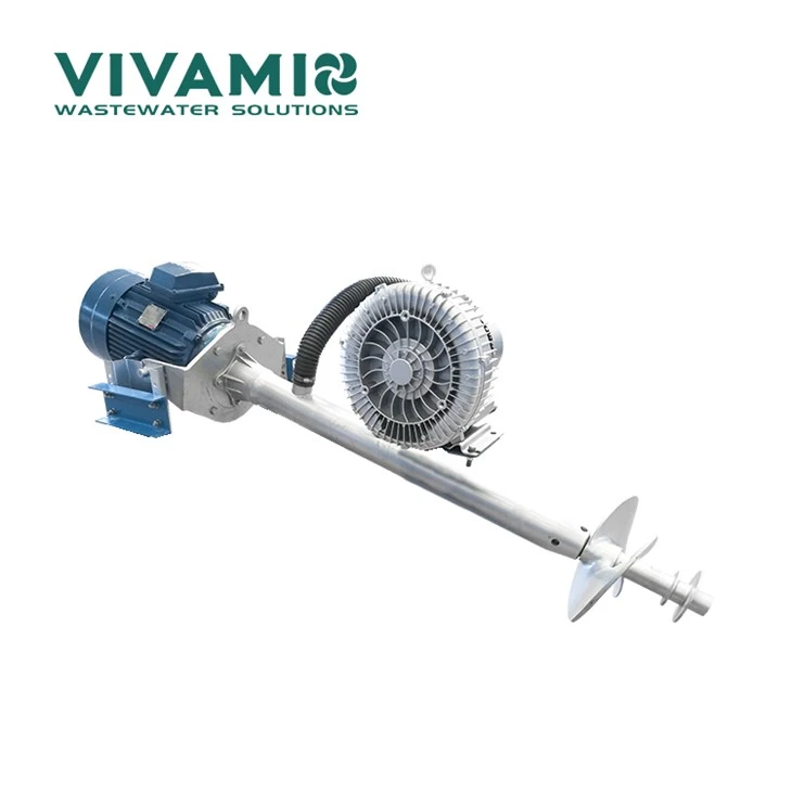 Sewage treatment plant aspirating aerator
